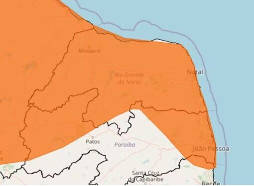 Inmet emite alerta de perigo por causa de chuvas intensas em todas as regiões do RN